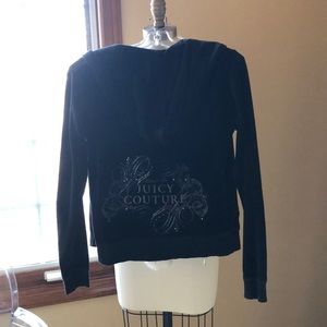 Juicy couture velour black zip up